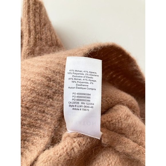 Aritzia BABATON Calvin Camel Tan Mohair Alpaca Knit Crew Neck Sweater, Size M - Picture 11 of 16